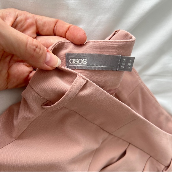 Asos Light Pink Culottes Tie Belt High Waist - Picture 13 of 16